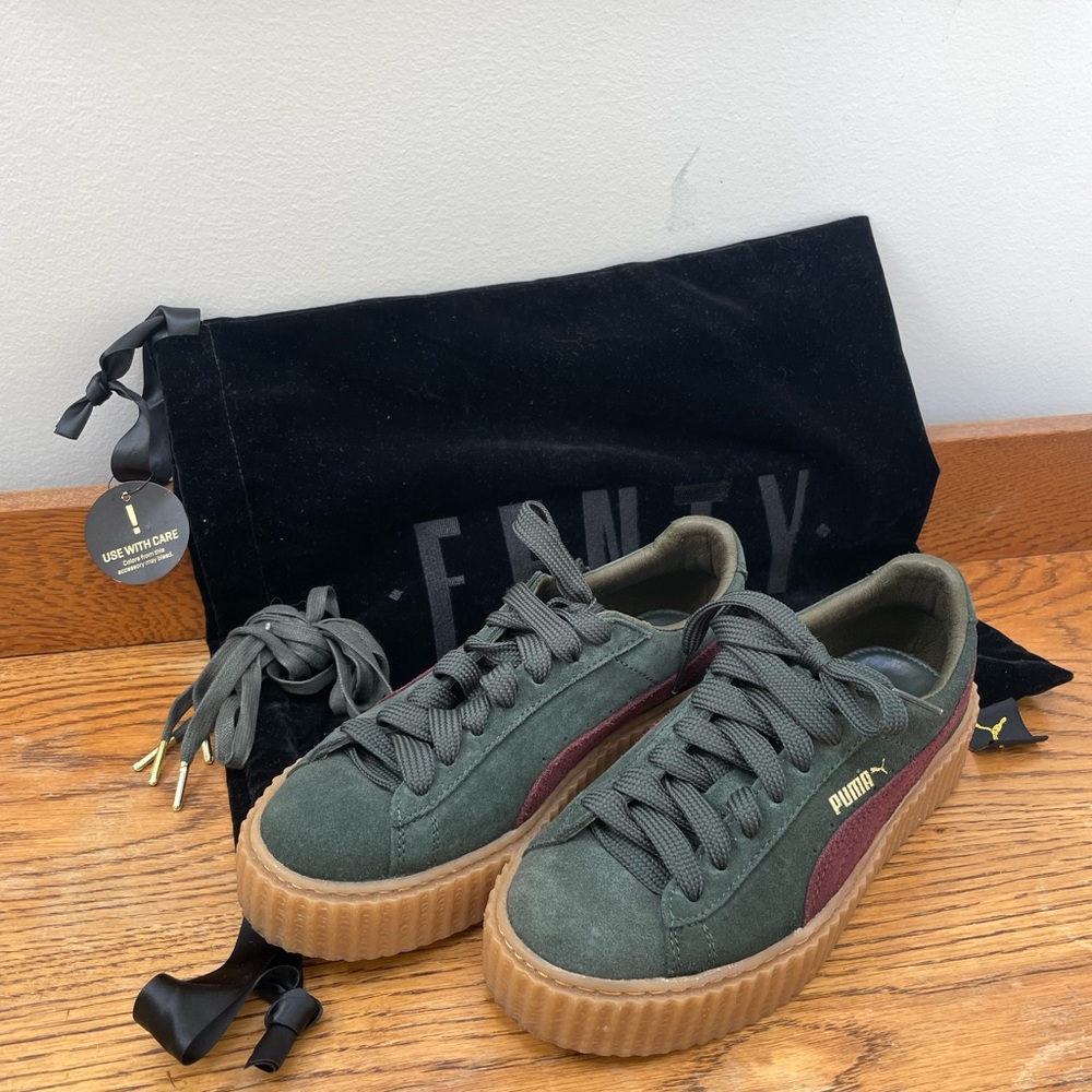 Fenty PUMA Women's Rare Olive and Burgundy Sneakers
